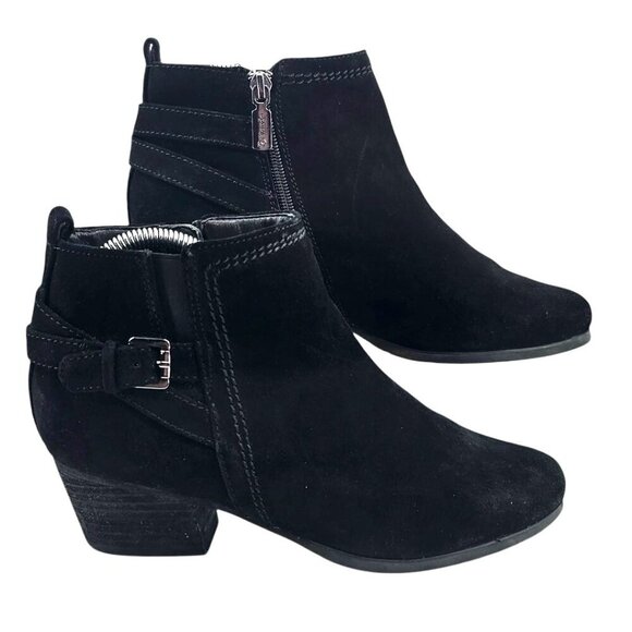 Blondo Womens 8 Idra Black Suede Side Zip Ankle Booties - Picture 2 of 11